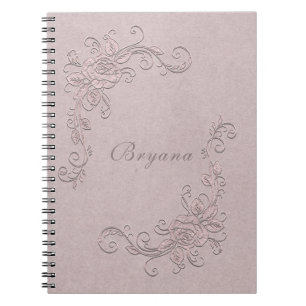 Carnet Vintage Rustique Glamor Élégant Rose Shabby Chic