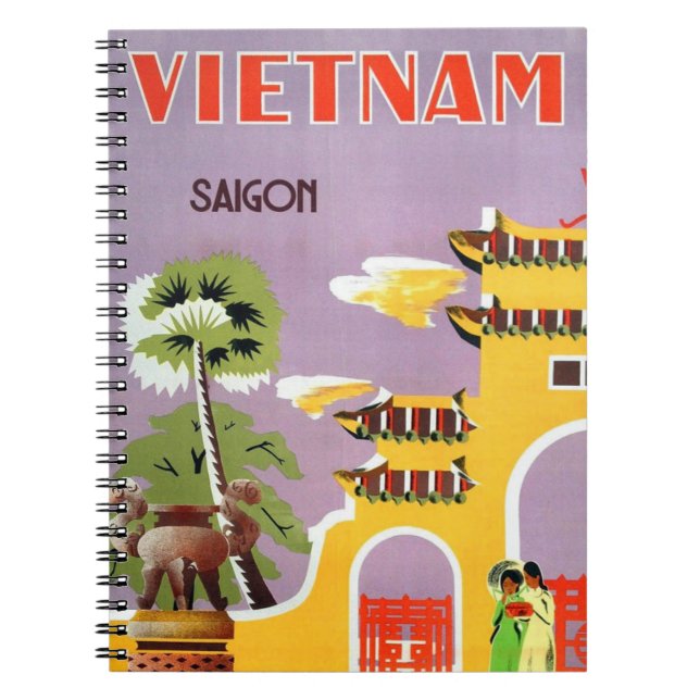 Carnet Vintage Saigon Vietnam Travel (Devant)