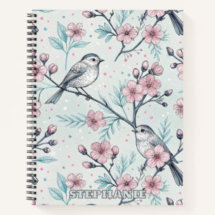 Carnet Vintage Sakura Cerry Blossom & Bird Aesthétiquemen
