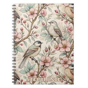 Carnet Vintage Sakura Cerry Blossom & Bird Aesthétiquemen