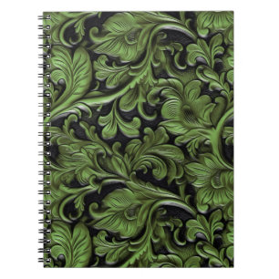 Carnet Vintage sauge vert à outils cuir