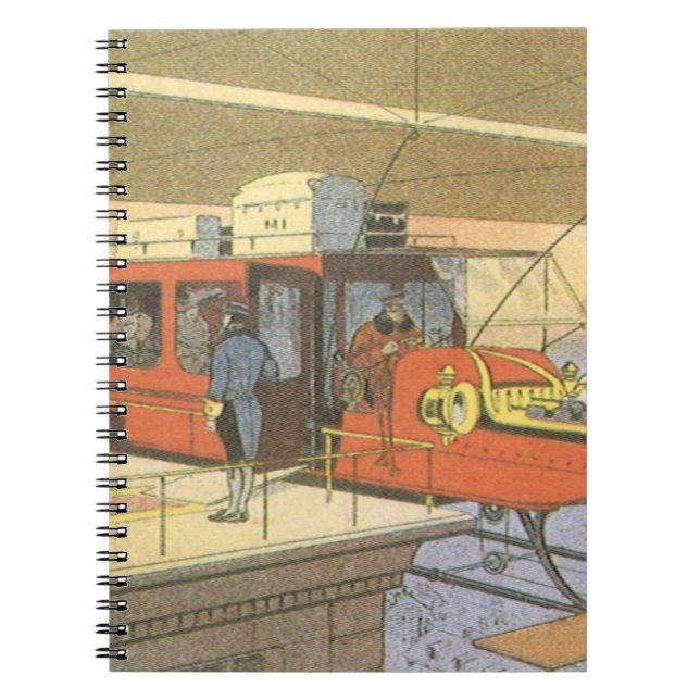 Carnet Vintage Science Fiction Avion Hélicoptère Limo (Devant)
