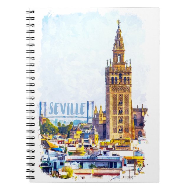 Carnet Vintage Séville Espagne Cathédrale Ville Vue (Devant)