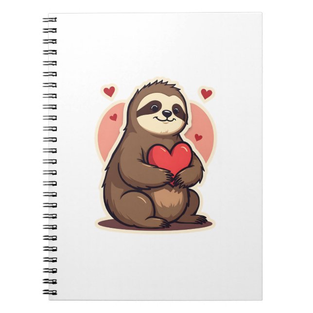 Carnet Vintage Sloth Valentine Cute Retro Love Design 2 (Devant)