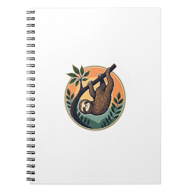 Carnet Vintage Sloth Vector Retro Wildlife Badge 2 (Devant)