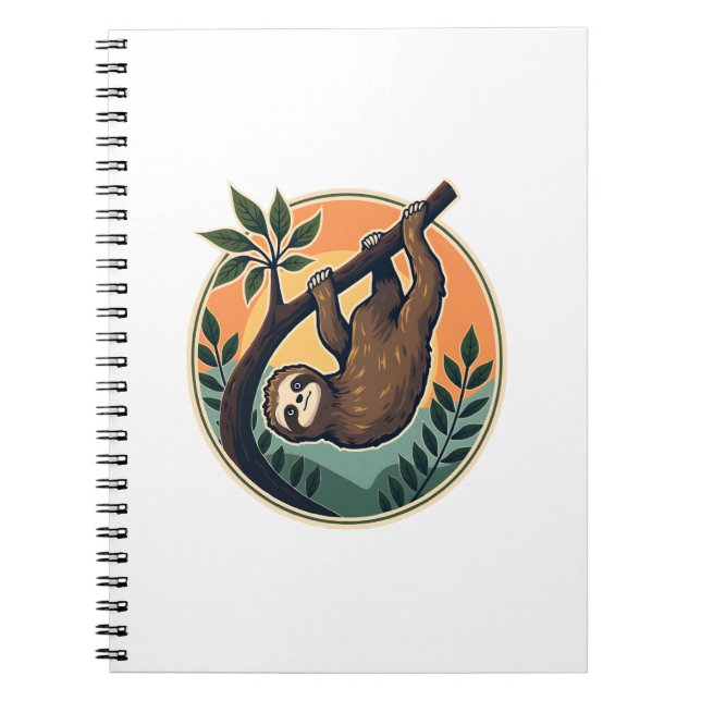 Carnet Vintage Sloth Vector Retro Wildlife Badge 2 (Devant)