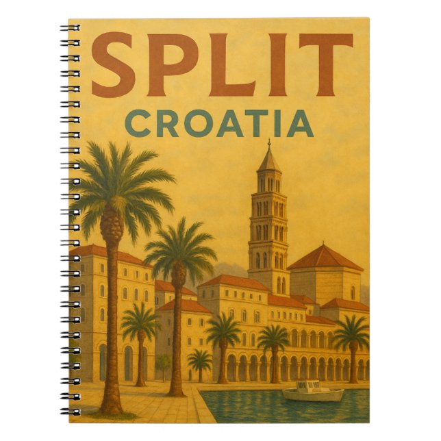 Carnet Vintage Split Croatie Dalmatie Voyage (Devant)