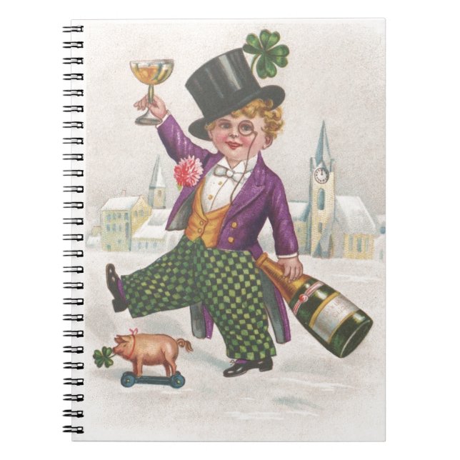 Carnet Vintage St Patricks Day Shamrock Champagne (Devant)