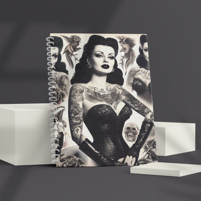 Carnet Vintage Tattooed Goth Woman Collage (Créateur téléchargé)