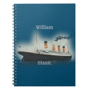 Carnet Vintage Titanic Ocean Liner Boy Nom de la mer Navi