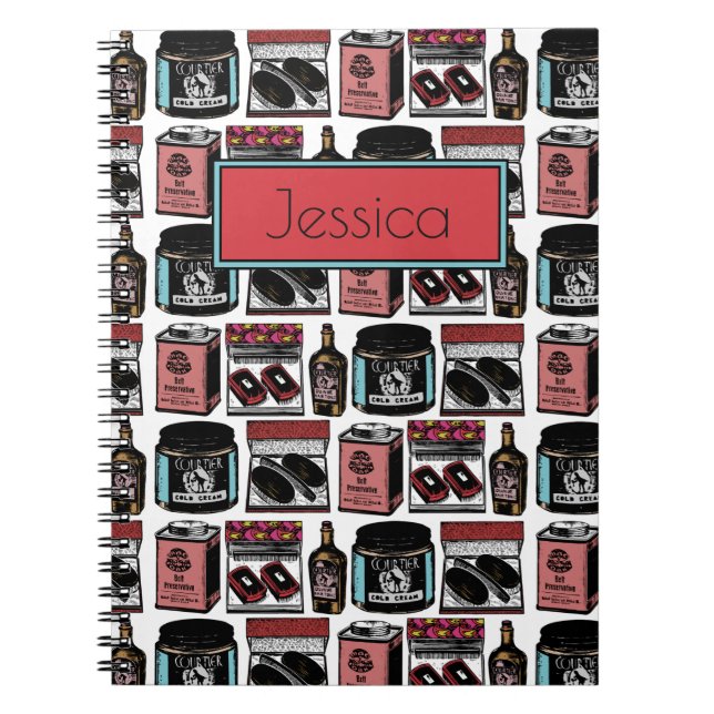 Carnet Vintage Toiletries and Cosmetics Personalised (Devant)