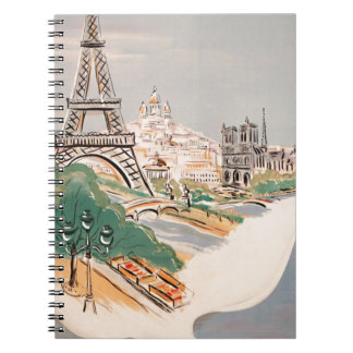 Carnet Vintage Tour Eiffel Paris Air Travel Publicité