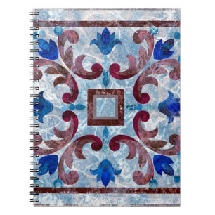Carnet Vintage tuile italienne avec motif marocain abstra