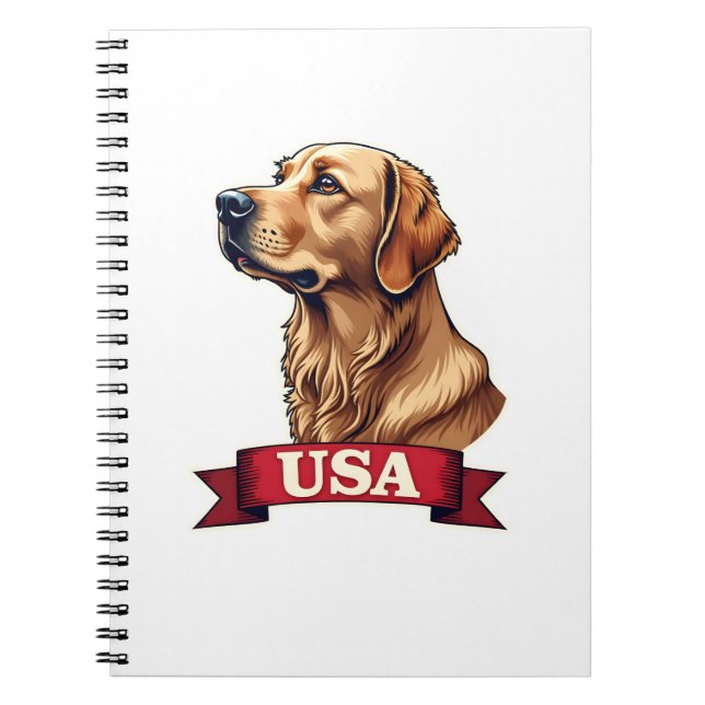 Carnet Vintage USA Golden Retriever Engraving Shirt (Devant)