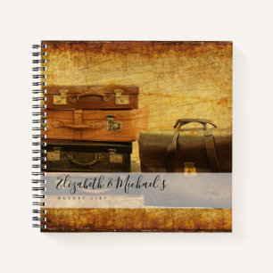 Carnet Vintage valises Travel BUCKET LISTE personnalisée