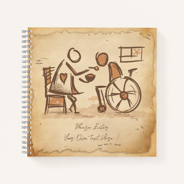 Carnet Vintage Vieux Mode Aide-soignant, Infirmière (Devant)