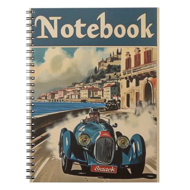 Carnet Vintage Voiture de course côte Sud France (Devant)