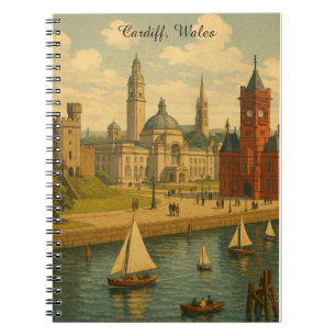 Carnet Vintage voyage Cardiff, Pays de Galles