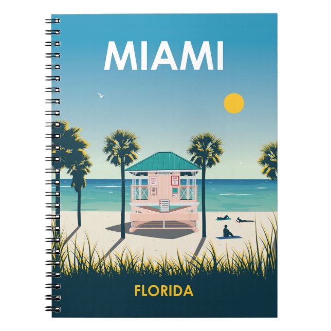 Carnet Vintage voyage Miami Beach Floride (Devant)