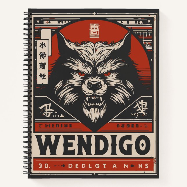 Carnet Vintage Wendigo Legend | Art Cryptid natif (Devant)