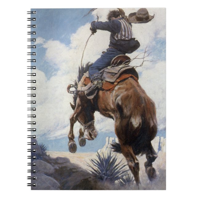 Carnet Vintage Western Cowboys, Bucking par NC Wyeth (Devant)