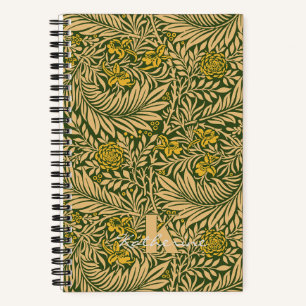 Carnet Vintage William Morris Larkspur Motif Monogramme