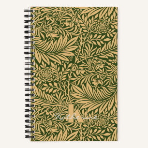 Carnet Vintage William Morris Larkspur Motif Monogramme