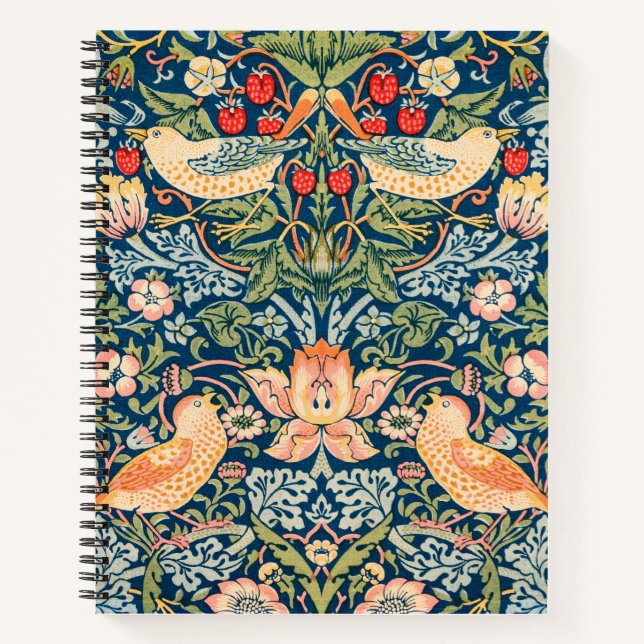 Carnet Vintage William Morris Strawberry Thief Motif (Devant)