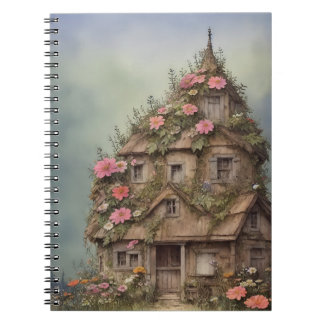 Carnet vintaje fantasy house flowers 5