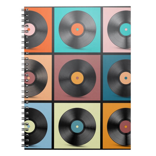 Carnet Vinyl records : retro LP set. (Devant)