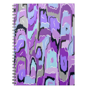 Carnet Violet Abstrait avec bleu et noir