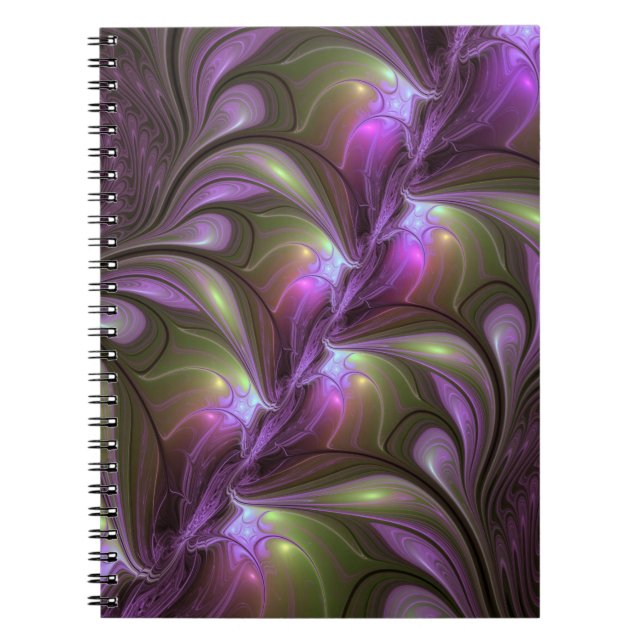 Carnet Violet Abstrait violet violet kaki fractal (Devant)