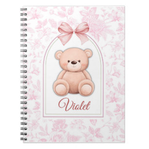 Carnet Violet Conception personnalisée d'ours en peluch