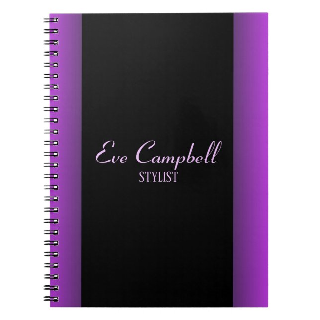 Carnet Violet et noir minimaliste (Devant)