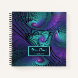 Carnet Violet et Turquoise, nom de fractale abstraite mod