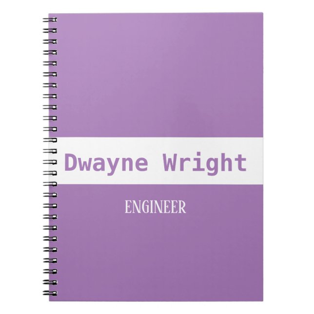 Carnet violet minimaliste violet et blanc (Devant)