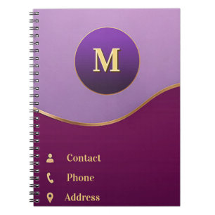 Carnet 💜 Violet Or Abstrait Avec Cadre Entreprise