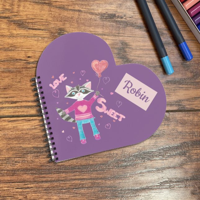 Carnet violet personnalisé pour enfant avec un rat (Créateur téléchargé)
