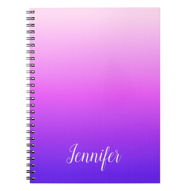 Carnet Violet Rose Clair et Chaud Personnalisé Ombre (Devant)
