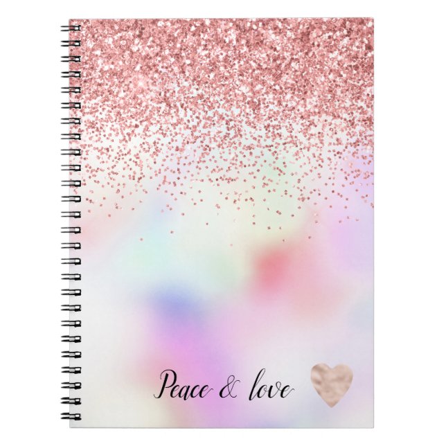 Carnet Violet Unicorne arc-en-ciel rose Parties scintilla (Devant)