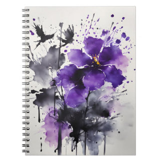 Carnet Violetta - Fleurs aquarelle