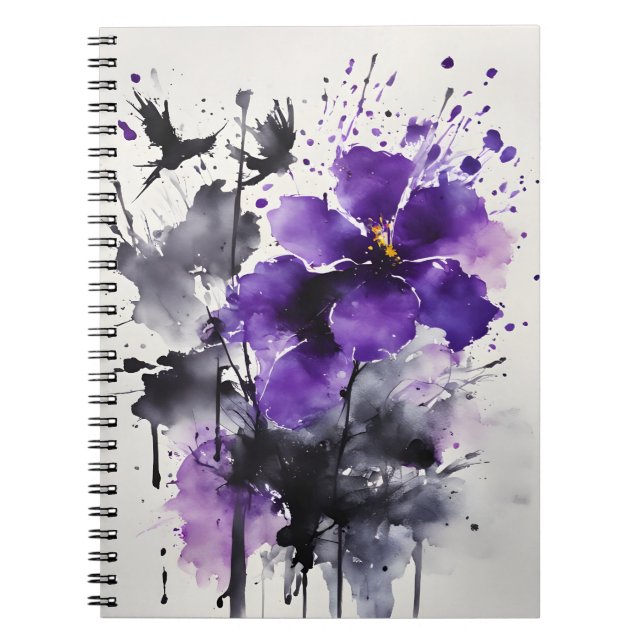 Carnet Violetta - Fleurs aquarelle (Devant)