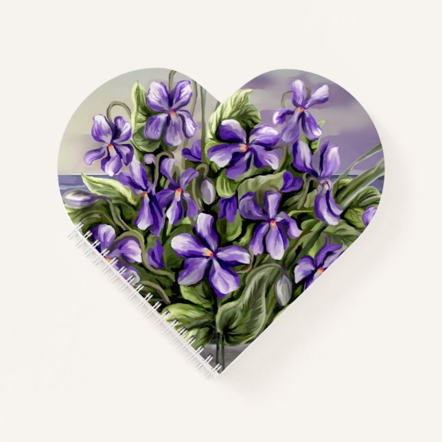 Carnet violettes dans un bocal de lune (Devant)