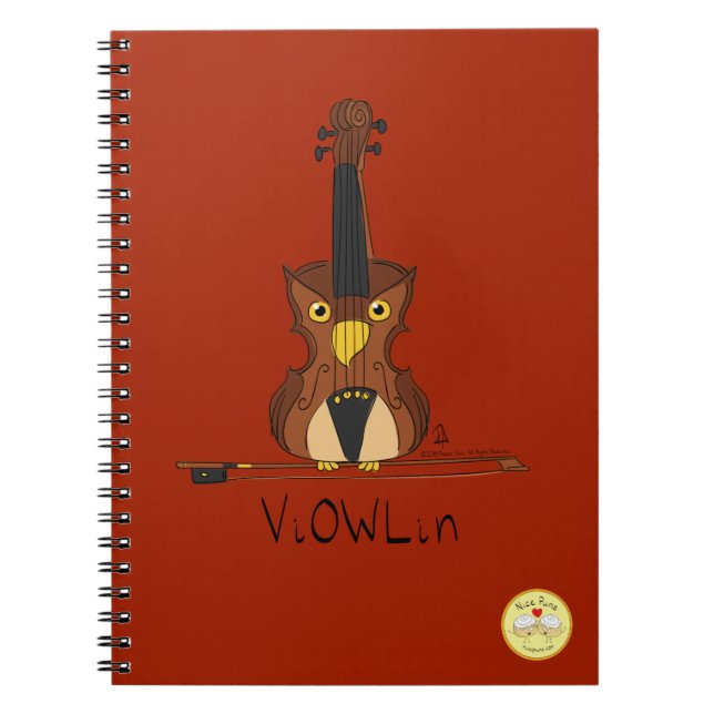 Carnet Violin Cute Musician Kids Owl (Devant)