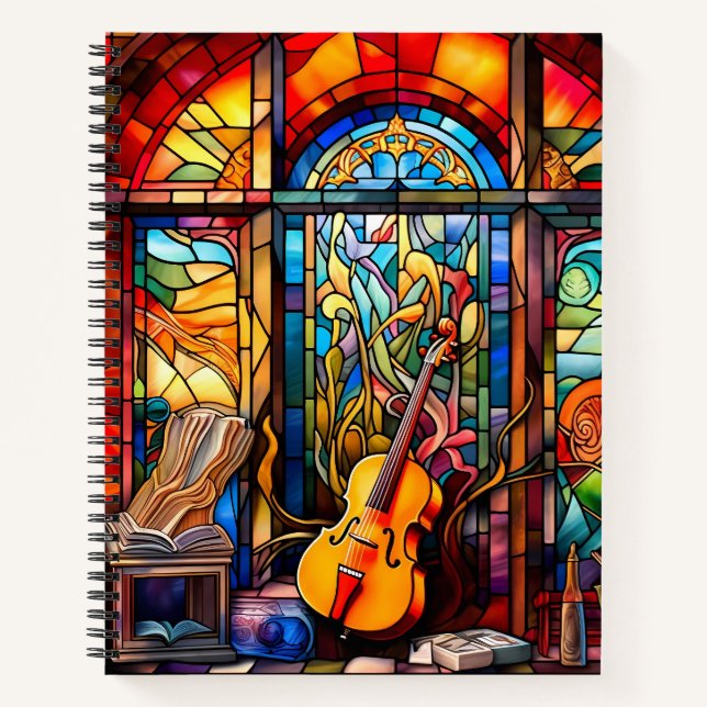 CARNET VIOLIN EN VERRE CLAIREMENT COLORÉ (Devant)