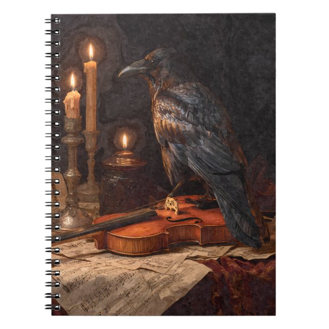 Carnet Violon aux chandelles corbeau (Devant)