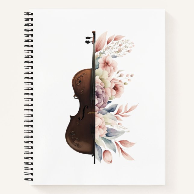 Carnet Violon aux fleurs. (Devant)
