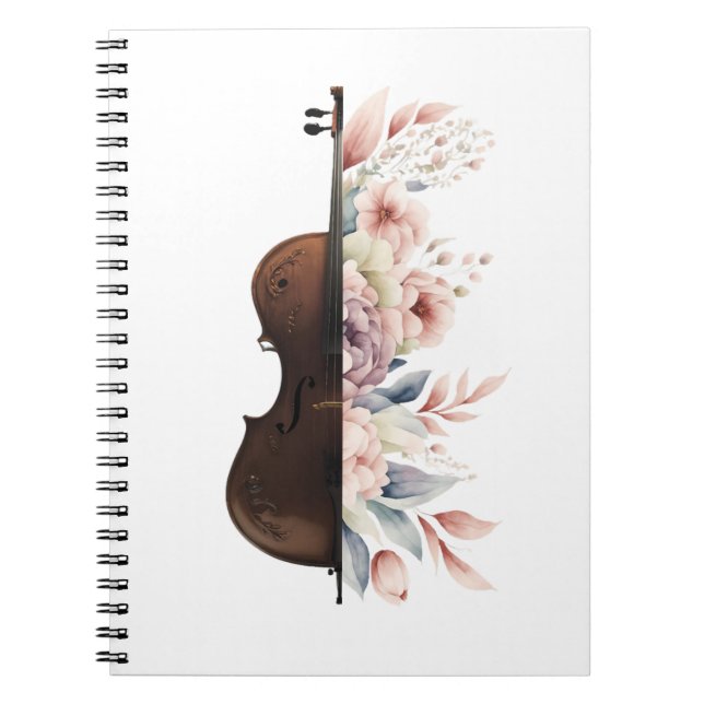 Carnet Violon aux fleurs. (Devant)