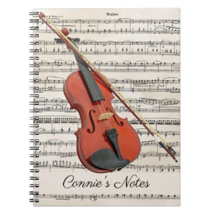 Carnet Violon Avec Partition Vintage Personnalisée