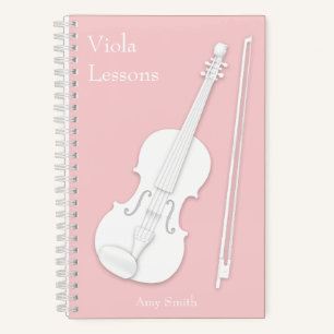 Carnet Violon blanc ou Viola Musique étudiant's Rose Pers